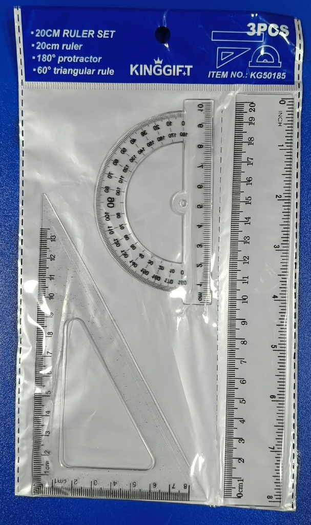 Pochette Regles Geometrie KINGGIFT 3 pieces