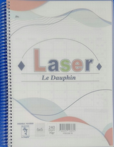 [AR0002516] Cahier Spirale 288 Pages 5*5 A4 Dauphin