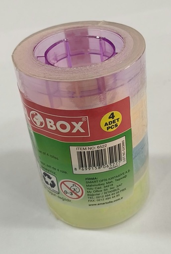 [AR0002532] Adhesif 18*25 Paquet de 4 couleurs Globox