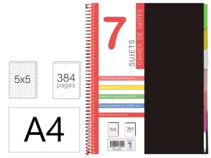[AR0002550] 7 Sujets Spirale 384 Pages 5*5 A4